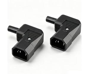 AmiCera Lot de 2 adaptateurs d'alimentation IEC C14/C13 à monter sur câble - 250 V/10 A - Connecteur CA C14/C13 - 3 broches IEC 320 - Pour appareil à froid - Rallonge de connexion d'alimentation