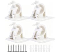 AmiCera Lot de 4 crochets à rideaux autocollants, supports de tringle à rideaux sans perçage, à coller avec vis et chevilles, supports de tringle réglables sans clous, pour cuisine, salle de bain