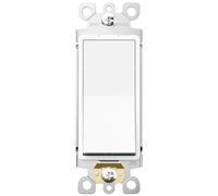Amico Lot de 1 interrupteur mural unipolaire, certifié UL, 15 A 120/277 V, interrupteur mural à bascule marche/arrêt, vis de mise à la terre, convient pour la maison et le travail, pas de plaque