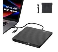 Amicool Graveur CD/DVD externe USB-C USB 3.0 +/-RW, lecteur DVD portable ultra fin pour Mac, iMac, MacBook, Windows 11/10/8 Linux, ordinateur portable, ordinateur de bureau, lecteur optique