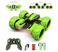 Amicool RC Voiture Telecommandé Tout Terrain, 4WD 360°Rotation Stunt Car Offroad RC Véhicule avec LED, 2.4GHz Voiture Radiocommandee Crawlers pour Enfants 6-12 Ans G03080R