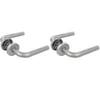 Amig -12230 Modèle 4RX Ensemble de poignées avec rosace en acier inoxydable 18/8, 136x19(d) mm, rosace diamètre 53 mm, acier mat (Lot de 2)