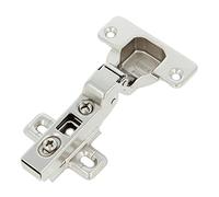 Amig - 2 paquets de 2 charnières à boîtier d'angle | Ø35 mm | Acier nickelé | 110° d'ouverture | Argenté | 2 paquets de 2 charnières | Ø35 mm | Acier nickelé