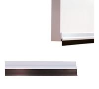 Amig 22557 - Modèle 5, Bas de Porte adhésif en Applique avec Brosse en PVC Semi-Rigide, 1 m, Blanc, Aluminium