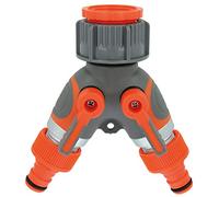 AMIG - 24346 | Connecteur à deux voies R05 PLUS | 1'' - 3/4'' | ABS + Caoutchouc | Orange-Gris