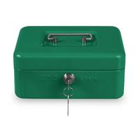 Amig - Coffre-fort | Coffre-fort pour argent, billets et pièces de monnaie | Avec plateau porte-monnaie et 2 clés | Couleur verte | Acier | 200 x 160 x 70 mm