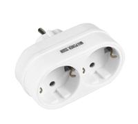 Amig - Adaptateur Schuko 2 Voies | Polycarbonate Durable | 250V, 10/16A, 2200W | Maison & Bureau | Compatible Multiprise Fine Plate | Blanc