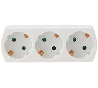 Amig - Adaptateur Schuko 3 Voies Prise Terre 250 A | Sécurité Améliorée | Utilisation pour 3 Appareils | Multiprise Fine Plate | Blanc