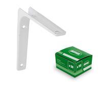 Amig - Angle en acier | Lot de 50 pièces | 75 x 75 mm (3'' x 3'') | Finition blanche | Mod. 2