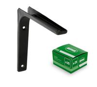 Amig - Angle en acier | Pack de 25 pièces | 150 x 125 mm (6'' x 5'') | Finition noire | Mod.2