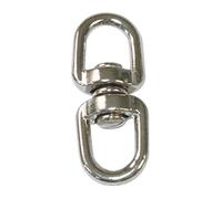 Amig - Anneau Pivotant en Acier Nickelé Mod.30140, Ancrage à Double Œil se Connectant à des Manilles et Mousquetons, Empêche les Cordes, Chaînes ou Sangles, Dimensions : diamètre 3,8 x 50 mm