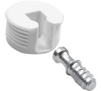 Amig - Attelage Excentrique avec vis M6, M6 - Ø 20 x 12 mm, 4 pièces pour assemblage de panneaux, optimal pour la fixation des étagères et des meubles, plastique blanc