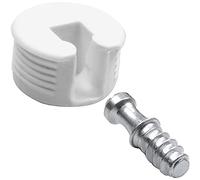 Amig Attelage Excentrique avec vis M6, M6 - Ø 20 x 12 mm, 4 pièces pour assemblage de planches optimales pour la fixation d'étagères et de meubles, plastique marron