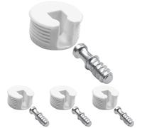 Amig Attelage Excentrique avec vis M6, M6 - Ø 20 x 12 mm, 4 pièces pour assemblage de planches optimales pour la fixation d'étagères et de meubles, plastique marron (Lot de 4)