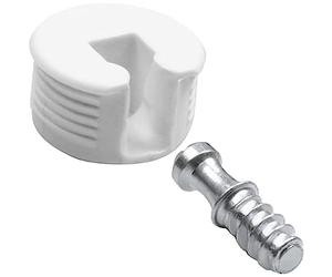 Amig Attelage Excentrique avec vis M6, M6 - Ø 20 x 12 mm, 4 pièces pour assemblage de planches optimales pour la fixation d'étagères et de meubles, plastique marron