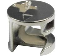 Amig - Attelage Excentrique | Métallique | Ø 12 x 10 x 5,5 mm | 4 unités | Pour Assemblée de planches avec Attelage Excentrique Modèle 50 | Idéal pour Union des étagères et des meubles | Zamak Argenté