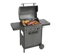 Amig - Barbecue à gaz IGNIS 4+1-123 x 55 x 110 cm - Surface de cuisson 60 x 38 cm - Avec thermomètre, plateau latéral et roues - Gril en acier - Noir