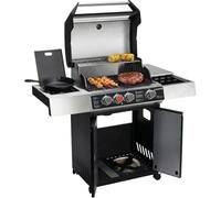 Amig - Barbecue à gaz XL Fireplus GRILL-2 4F - 129 x 55 x 115 cm - Surface de cuisson 60 x 41,5 cm - Avec thermomètre, plateau latéral et roues - Grille en acier - Noir