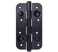 Amig - Bisagra de Seguridad para Puertas | Cantos Redondos | Apertura y Cierre Silenciosos | Sujeta Puertas de Entrada con Firmeza | Acero | Negro | 150 x 82 x 3 mm
