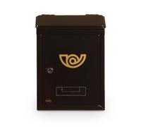 Amig - Boîte aux lettres extérieure de petite taille - Fabriquée en acier allié - Dimensions : 29,5 x 21 x 6,2 cm - Reçoit le courrier de manière sécurisée - Comprend 2 clés - Noir