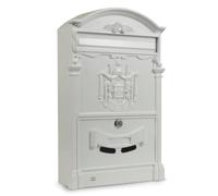 Amig - Boîte aux Lettres extérieure de Style Classique | Casier Postal pour Murs, Murs ou clôtures | 40,5 x 25,5 x 8,5 cm | Aluminium | Comprend des vis | Couleur Blanc