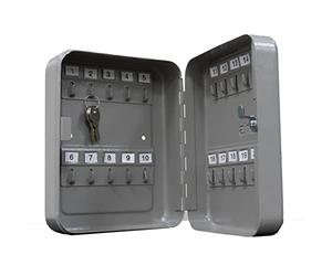 Amig - Boîte porte-clé murale Mod.2171 en acier finition gris époxy avec serrure de sécurité et 2 clés brutes | suspensions avec capacité de 45 clés | Dimensions : 300 x 240 x 70 mm