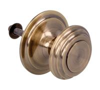 Amig - Bouton de porte | Fabriqué en laiton | Poignée : Ø76 mm | Cuir | Solide | Résistant au frottement, à la rouille et à la corrosion