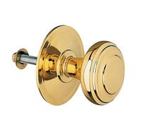 Amig - Bouton de Porte Ronde | Laiton Massif Poli | Poignée Extérieure Élégante | Installation facile | Résistant à la corrosion | Charnière Décorative, Doré