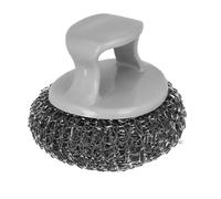 Amig - Brosse de Nettoyage pour Barbecue Ronde AM19 - Acier Inoxydable 410 + Manche en polypropylène - 8 x 7 cm - pour Un Nettoyage Rapide des grilles