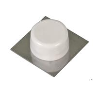 Amig - Butée adhésive pour portes de passage | 45 x 45 mm | Modèle 405 | Plastique | Finition blanche | Base métallique carrée | Fixation au sol | Installation facile