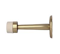 Amig - Butée de porte d'étape - Diamètre 19 x 75 mm - Modèle 600 - Laiton - Finition polie Vernis - Caoutchouc blanc - Fixation murale - Comprend des plans pour l'installation