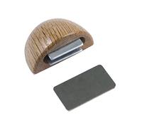 Amig - Butée magnétique adhésive pour portes de passage | 48 x 25 mm | Modèle 407 | Finition en bois de chêne | Fixation au sol | Installation facile