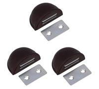 Amig - Butée Magnétique de Porte | Ø48 mm | Réduit Usure & Bruit | Fixation Facile sur Sols Lisses | Charnière Décoratif Compatible, Marron, Plastique (Lot de 3)