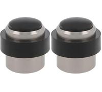 Amig - Butée pour portes de passage | Diamètre 30 x 36 mm | Modèle 205 | Aluminium avec finition noire mate | Canto rond | Comprend des tirefonds + chevilles pour son installation (Lot de 2)