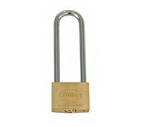 Amig - Cadenas de sécurité | Comprend 2 clés | Arc extra long | Laiton et arc en acier traité | Pour casiers de gym, portes, armoires, valises, sacs à dos | Double fermeture | Largeur : 50 mm