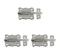 Amig - Cadenas en Laiton | Verrou pour Porte Intérieure et Extérieure | Résistant à la Corrosion | Installation Facile | Serrure Menuiserie Métallique | Nickelé, 40 mm, Acier (Lot de 3)