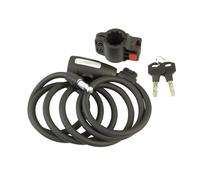 Amig - Cadenas pour vélos Mod. 510 | Longueur 1,8 m x Ø10 mm | Avec étui en ABS | Câble en acier galvanisé enduit de nylon | Comprend 2 clés tubulaires | Couleur noire