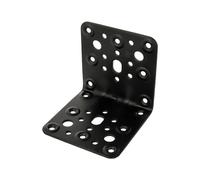 Amig - Carré en métal perforé | 90 x 90 x 2,2 mm | Fixation de Structures en Bois | Pour l'ancrage de poutres, de toits et de longerons | Acier noir