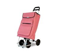 Amig - Chariot de Courses 4 Roues avec Compartiment Isotherme - 22 x 40 x 106 cm - Charge Max. 15 kg - Caddie de Courses Solide - Chariot de supermarché Pliable - Couleur Rose