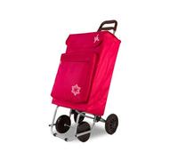 Amig - Chariot de courses 4 roues avec Compartiment Isotherme | Caddie de courses solide | Chariot de supermarché pliable | 22 x 40 x 106 cm | Charge max. 15 kg | Couleur Rouge