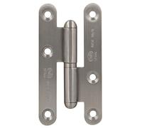 Amig - Charnière À Droite | 95 X 52 X 52 X 2 mm | Laveuse À Pression | Sans Rivet | Bords Arrondis | Supports De Porte Avec Fermeté | Acier Inoxydable 18/8, Plaqué Argent Mat