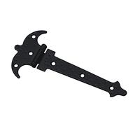 Amig - Charnière de porte forgée - Charnière décorative rustique - Installation facile - Pour portes - Portails et meubles - Noir - 120 x 73 x 1,5 mm - Acier allié (Lot de 6)