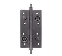 Amig - Charnière De Sécurité | 150 X 82 X 3 mm | Bords Carrés | Avec Garniture Décorative | Supports De Porte Pour Charnières D'Entrée | Acier Noir