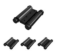 Amig - Charnière double action | 75 x 126 mm | Fermeture automatique avec réglage de la force | Clé Allen incluse | Acier noir (Lot de 4)
