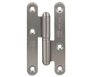 Amig - Charnière Gauche | 100 X 58 X 2 mm | 100 X 58 X 2 mm | Rondelle À Pression | Sans Bords | Bords Arrondis | Supports De Porte Avec Fermeté | Acier Inoxydable 18/8 Argent Mat