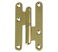 Amig - Charnière Gauche | 95 X 52 X 2 X 2 mm | Rondelle À Pression | Sans Rivet | Bords Arrondis | Supports De Porte Avec Fermeté | Acier Laqué Or | Supports De Porte Avec Fermeté | Acier Laqué Or