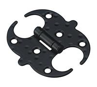 Amig - Charnière Papillon Forgé pour Porte | Système Double Battant | Installation Facile | Pour Portes Campagnardes et Meubles | Vis Incluses, Noir, 100 x 95 x 1,5 mm, Acier Alliage