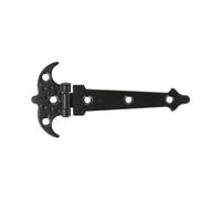 Amig - Charnière Renforcée | Deux Palmes | Noir | Acier Poinçonné | Style: Rustique | Forge pour Portes Battantes Lisses | Entrée et Passage Extérieurs et Intérieurs, et Armoires | Dimensions: 90 mm
