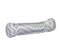 Amig - Corde Nylon Tressé Ø 4 mm x 10 m | Résistance à la Traction & Abrasion | Utilisation Polyvalente: Construction, Nautique, Artisanat | Blanc/Bleu, Multicolore, Nylon-Polyester