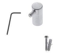 Amig - Crochet Mural en Acier Inoxydable 18/8, Ø 19 x 43 mm | Installation Facile pour Salle de Bain et Vestiaires | Idéal pour Serviettes et Vêtements, Argenté